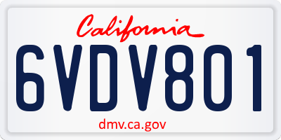CA license plate 6VDV801