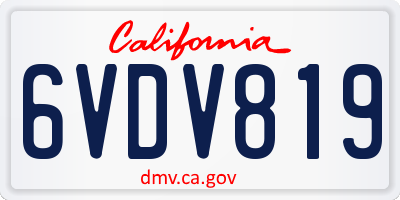 CA license plate 6VDV819