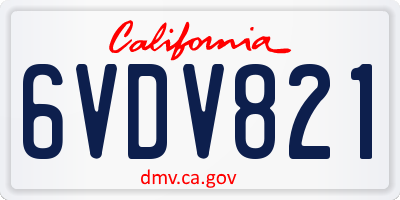 CA license plate 6VDV821