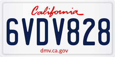 CA license plate 6VDV828