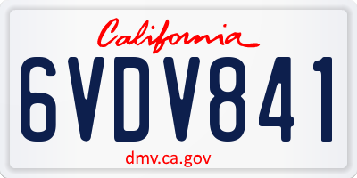 CA license plate 6VDV841