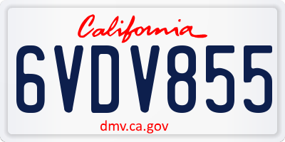 CA license plate 6VDV855