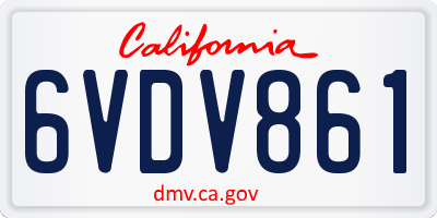 CA license plate 6VDV861