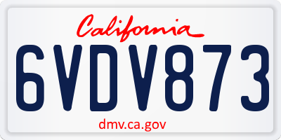 CA license plate 6VDV873