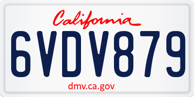 CA license plate 6VDV879