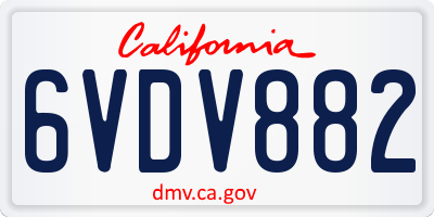 CA license plate 6VDV882