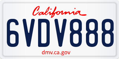 CA license plate 6VDV888