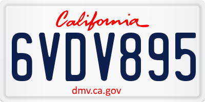 CA license plate 6VDV895
