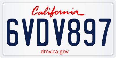 CA license plate 6VDV897