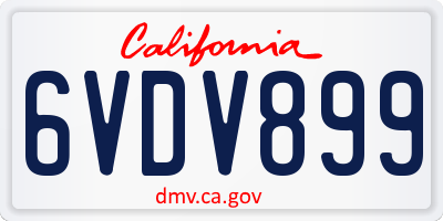 CA license plate 6VDV899