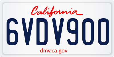 CA license plate 6VDV900