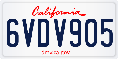 CA license plate 6VDV905