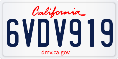 CA license plate 6VDV919