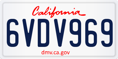 CA license plate 6VDV969