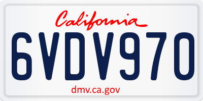 CA license plate 6VDV970