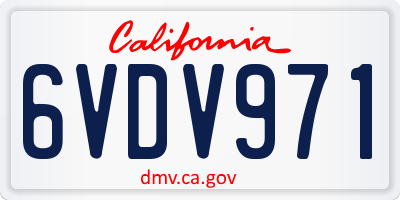 CA license plate 6VDV971