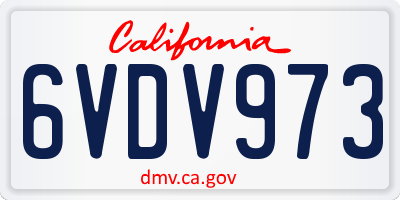 CA license plate 6VDV973