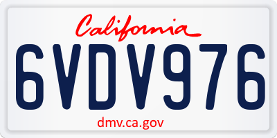 CA license plate 6VDV976