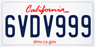 CA license plate 6VDV999