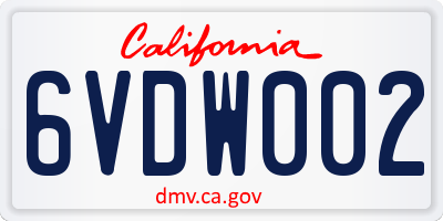 CA license plate 6VDW002