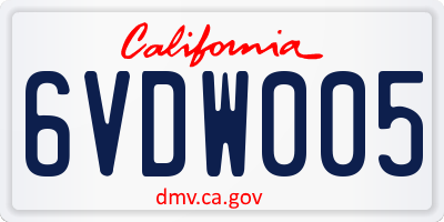 CA license plate 6VDW005
