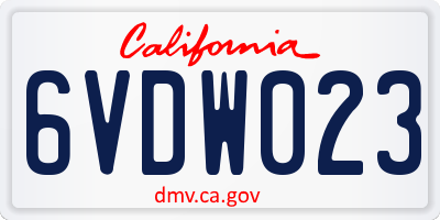 CA license plate 6VDW023