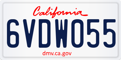 CA license plate 6VDW055