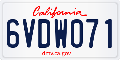 CA license plate 6VDW071