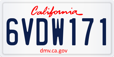 CA license plate 6VDW171