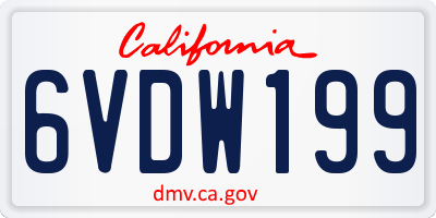 CA license plate 6VDW199