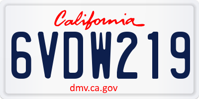 CA license plate 6VDW219