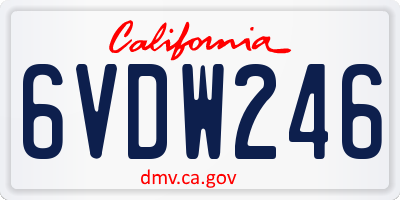 CA license plate 6VDW246