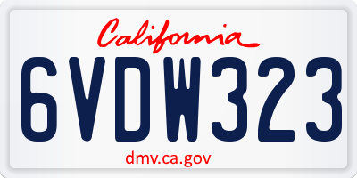 CA license plate 6VDW323