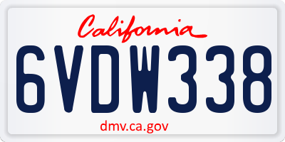 CA license plate 6VDW338