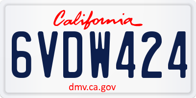 CA license plate 6VDW424