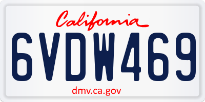 CA license plate 6VDW469