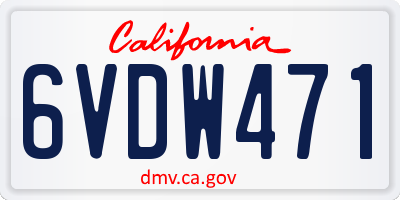 CA license plate 6VDW471