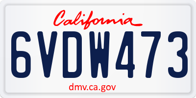 CA license plate 6VDW473