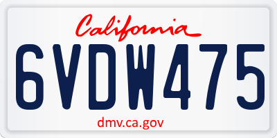 CA license plate 6VDW475