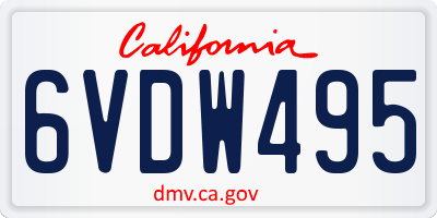 CA license plate 6VDW495