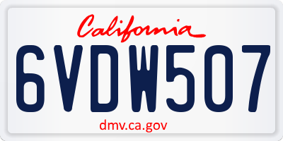 CA license plate 6VDW507