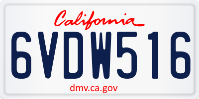 CA license plate 6VDW516