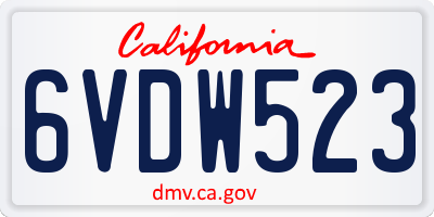 CA license plate 6VDW523