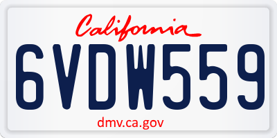 CA license plate 6VDW559
