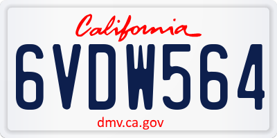 CA license plate 6VDW564
