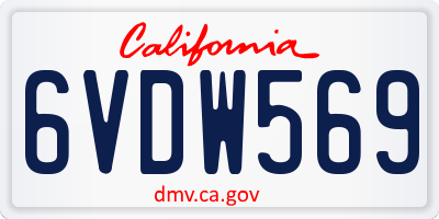 CA license plate 6VDW569