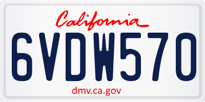 CA license plate 6VDW570