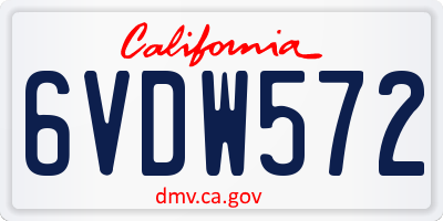 CA license plate 6VDW572