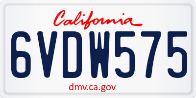 CA license plate 6VDW575
