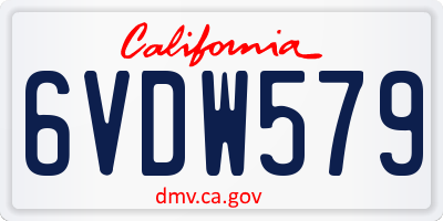 CA license plate 6VDW579